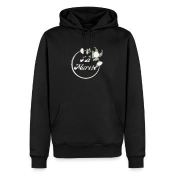 Die weiße Blumenbraut - Braut Geschenkidee - Männer Premium Bio Hoodie - Schwarz - Vorne - Nico (187cm)