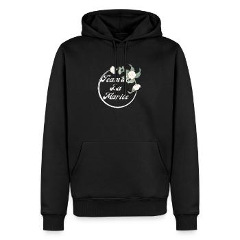 Team de La mariée floral blanche-idée cadeau Evjf - Sweat à capuche Premium bio Homme - noir - Devant - Nico (187cm)