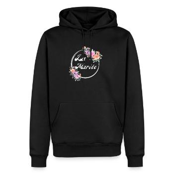 Die rosa Blumenbraut - Braut Geschenkidee - Männer Premium Bio Hoodie - Schwarz - Vorne - Nico (187cm)