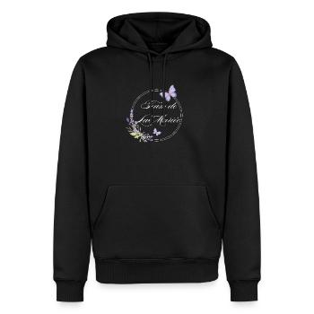Team der Braut Schmetterling - Junggesellinnenabschied Geschenkidee - Männer Premium Bio Hoodie - Schwarz - Vorne - Nico (187cm)