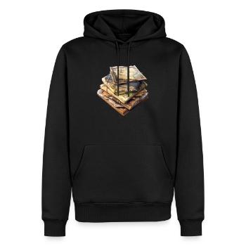 Chasse au trésor avec des cartes anciennes - Sweat à capuche Premium bio Homme - noir - Devant - Nico (187cm)