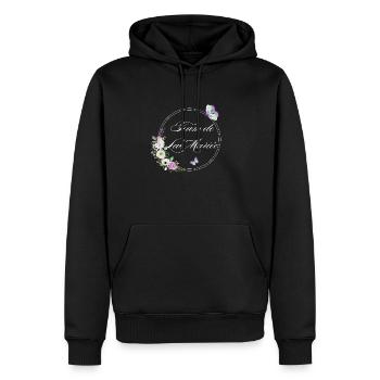 Team der Braut Schmetterling - Junggesellinnenabschied Geschenkidee - Männer Premium Bio Hoodie - Schwarz - Vorne - Nico (187cm)