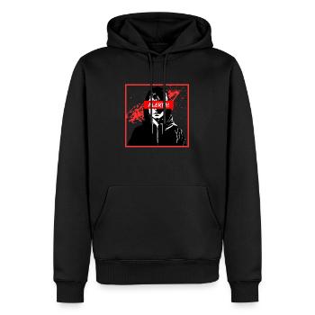 Alerta! Fille Antifa avec des éclaboussures de peinture - Sweat à capuche Premium bio Homme - noir - Devant - Nico (187cm)