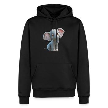 Drolliger kleiner Elefant - Männer Premium Bio Hoodie - Schwarz - Vorne - Nico (187cm)