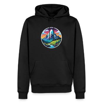 Berg Natur Wandern Klettern See - Männer Premium Bio Hoodie - Schwarz - Vorne - Nico (187cm)