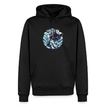 Le dieu du tonnerre - Sweat à capuche Premium bio Homme - noir - Devant - Nico (187cm)
