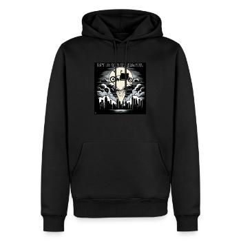 Vélo cargo dans le style Bat-Signal, vélo cargo - Sweat à capuche Premium bio Homme - noir - Devant - Nico (187cm)
