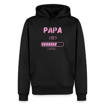 PAPA 2025 LOADING ... - Männer Premium Bio Hoodie - Schwarz - Vorne - Nico (187cm)
