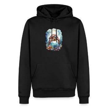 Sea's turtle under water - Men’s Premium Organic Hoodie - black - Front - Nico (187cm)