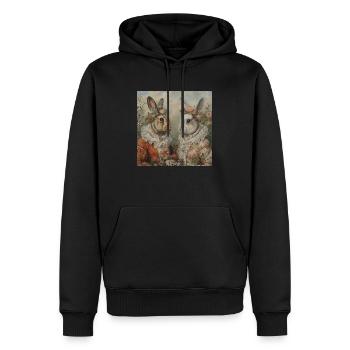Lapin de Pâques - Sweat à capuche Premium bio Homme - noir - Devant - Nico (187cm)