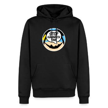 Arrêt drôle Hamac Temps Détente Dormir Camping - Sweat à capuche Premium bio Homme - noir - Devant - Nico (187cm)