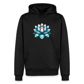Serene Lotus Flower - Men’s Premium Organic Hoodie - black - Front - Nico (187cm)
