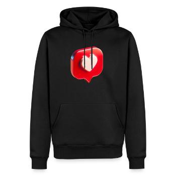 Heart - Love Message - Men’s Premium Organic Hoodie - black - Front - Nico (187cm)