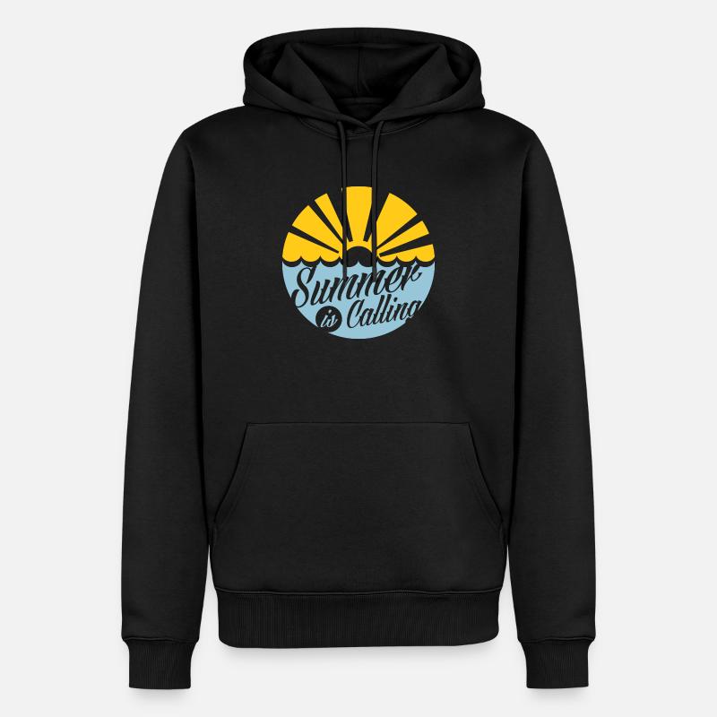 L’été appelle le blanc - Sweat à capuche Premium bio Homme - noir