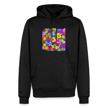 Flowers - Männer Premium Bio Hoodie - Schwarz - Vorne - Nico (187cm)