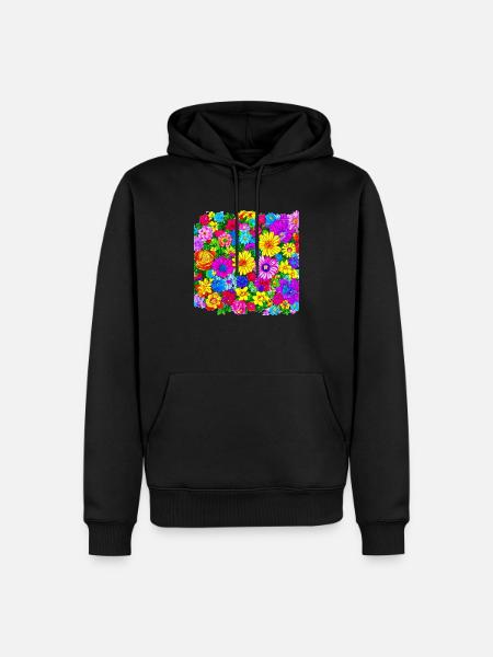 Flowers - Männer Premium Bio Hoodie - Schwarz
