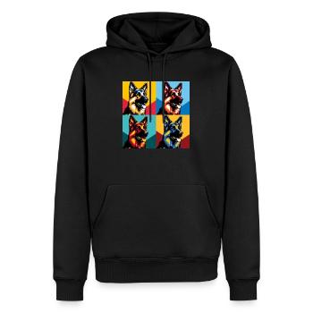 Pop German Shepherd Dog Portrait - Pet Portrait - Men’s Premium Organic Hoodie - black - Front - Nico (187cm)