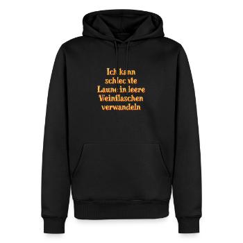 Schlechte Laune? Kein Problem. - Männer Premium Bio Hoodie - Schwarz - Vorne - Nico (187cm)