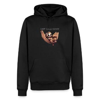 just calm down - Men’s Premium Organic Hoodie - black - Front - Nico (187cm)