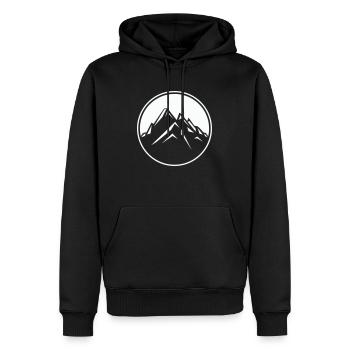 montagnes - Sweat à capuche Premium bio Homme - noir - Devant - Nico (187cm)