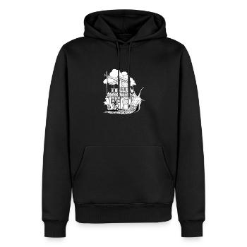Escargots - Sweat à capuche Premium bio Homme - noir - Devant - Nico (187cm)