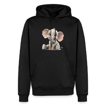 Little young funny elephant - Men’s Premium Organic Hoodie - black - Front - Nico (187cm)
