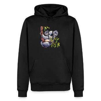 Koalas, die niedliche Beuteltiere aus Australien - Männer Premium Bio Hoodie - Schwarz - Vorne - Nico (187cm)