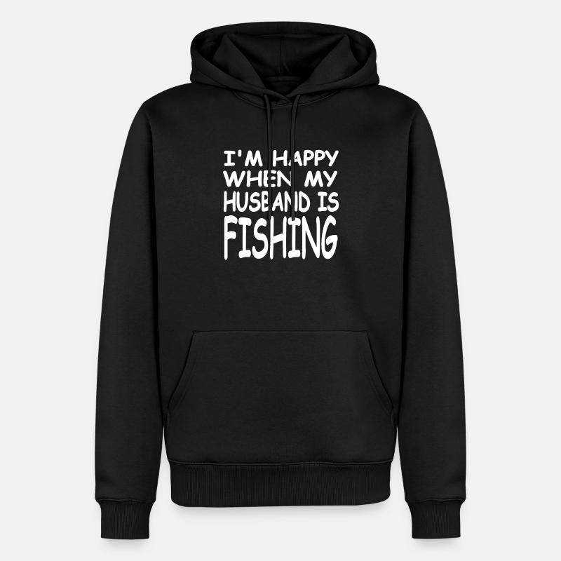 Pêche - Sweat à capuche Premium bio Homme - noir