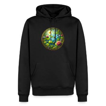 La vie du lac - Sweat à capuche Premium bio Homme - noir - Devant - Nico (187cm)