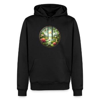 See der Träume - Männer Premium Bio Hoodie - Schwarz - Vorne - Nico (187cm)