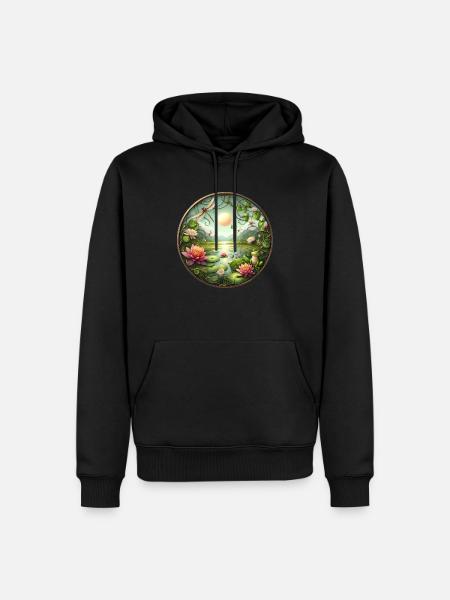 Lac des rêves - Sweat à capuche Premium bio Homme - noir
