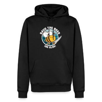 Rettet die Bienen oder sonst Messer Lustig Niedliche Biene Imker - Männer Premium Bio Hoodie - Schwarz - Vorne - Nico (187cm)