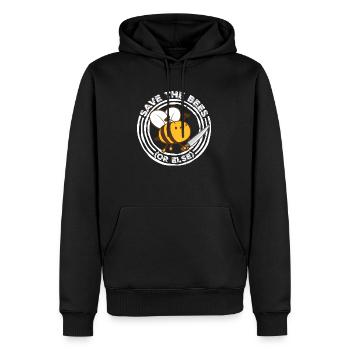 Save The Bees Or Else Knife Fun Cute Bee Beekeeper - Men’s Premium Organic Hoodie - black - Front - Nico (187cm)
