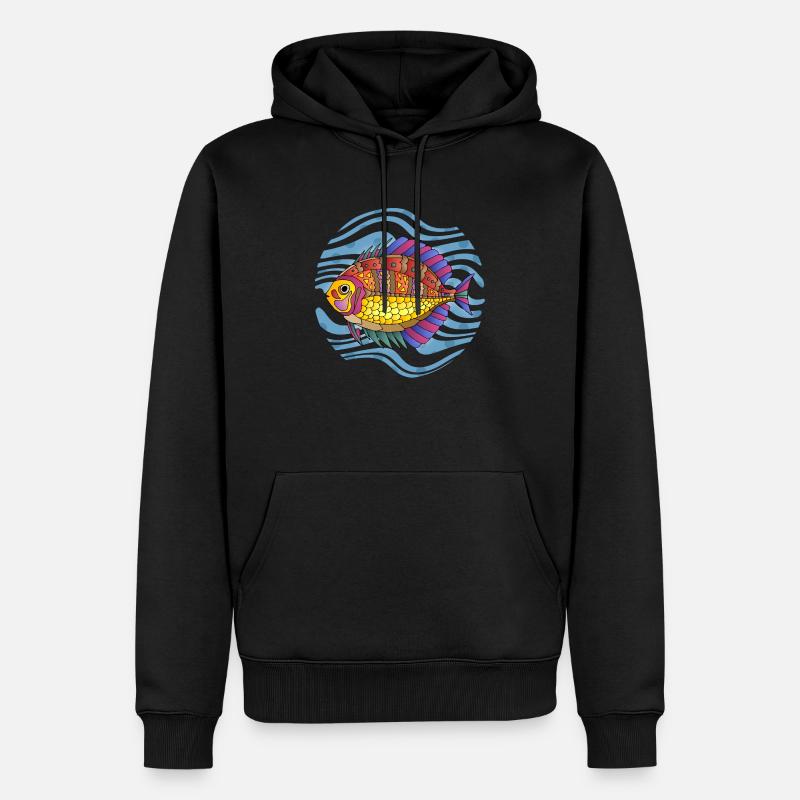 Poisson - Sweat à capuche Premium bio Homme - noir
