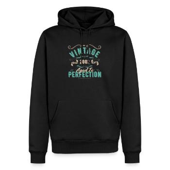 Jahrgang 2002 - 2002 Geburtstagsgeschenk - Männer Premium Bio Hoodie - Schwarz - Vorne - Nico (187cm)