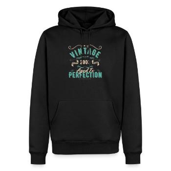 Jahrgang 2003 - 2003 Geburtstagsgeschenk - Männer Premium Bio Hoodie - Schwarz - Vorne - Nico (187cm)