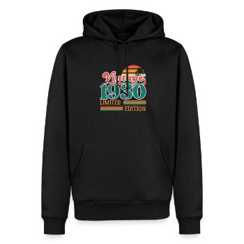 Vintage, 1930er Jahre, limitierte Auflage - Männer Premium Bio Hoodie - Schwarz - Vorne - Nico (187cm)