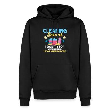 Équipe de nettoyage Je n’arrête pas le nettoyeur d’entretien ménager - Sweat à capuche Premium bio Homme - noir - Devant - Nico (187cm)