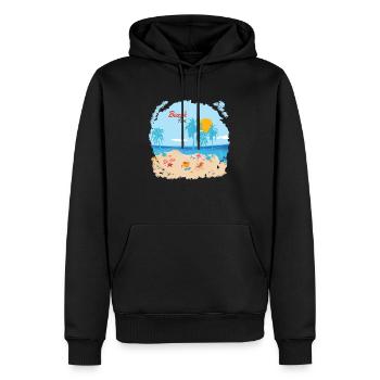 Plaisir de la plage - Sweat à capuche Premium bio Homme - noir - Devant - Nico (187cm)