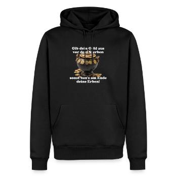 La dernière chemise n’a pas de poches - Sweat à capuche Premium bio Homme - noir - Devant - Nico (187cm)