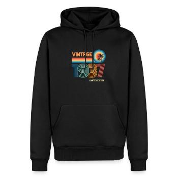Vintage 1937 limited edition - Sweat à capuche Premium bio Homme - noir - Devant - Nico (187cm)