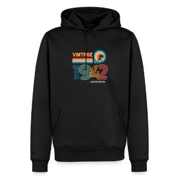 Vintage 1942 limited edition - Sweat à capuche Premium bio Homme - noir - Devant - Nico (187cm)