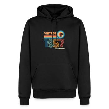 Vintage 1957 limited edition - Sweat à capuche Premium bio Homme - noir - Devant - Nico (187cm)