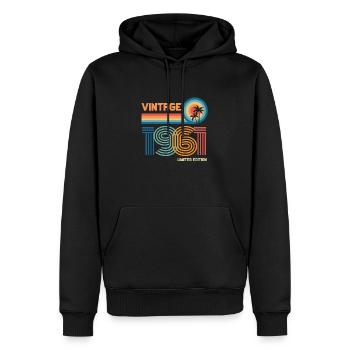 Vintage 1961 limited edition - Sweat à capuche Premium bio Homme - noir - Devant - Nico (187cm)