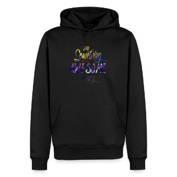 Slogan Illustration Stil Kunst Vektor Mode Grafik - Männer Premium Bio Hoodie - Schwarz - Vorne - Nico (187cm)
