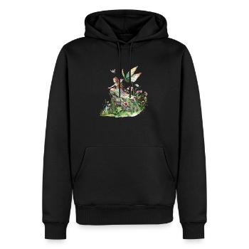 Fantaisie Fée Magie Conte de Fées Fille Nature Été - Sweat à capuche Premium bio Homme - noir - Devant - Nico (187cm)