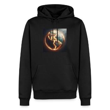 Glowing globe - Men’s Premium Organic Hoodie - black - Front - Nico (187cm)