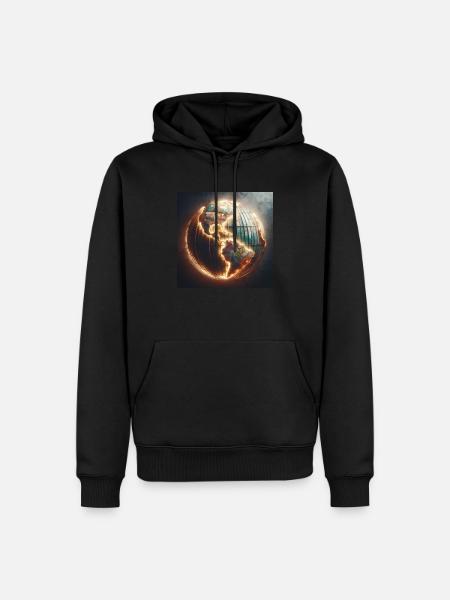 Glowing globe - Men’s Premium Organic Hoodie - black