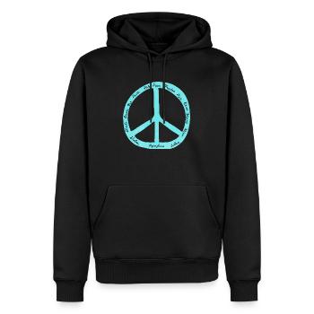 Designs for Peace - Peace symbol - Men’s Premium Organic Hoodie - black - Front - Nico (187cm)