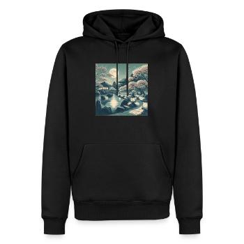 Japan Vintage Night Scene - Men’s Premium Organic Hoodie - black - Front - Nico (187cm)